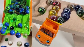 HABA 🔴🟡🟢🔵 Wave Slope Marble Run ☆ Recycle Dump Trucks