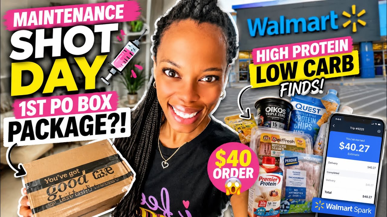 Maintenance Shot Day 💉 1st PO Box Package?! + High Protein Walmart Finds & $40 Spark Order 😳