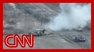Dramatic video appears to show heavy losses among Russian armored formations