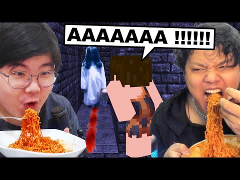 Every Time We Scream in Minecraft Horror, We Have to Eat Samyang ...