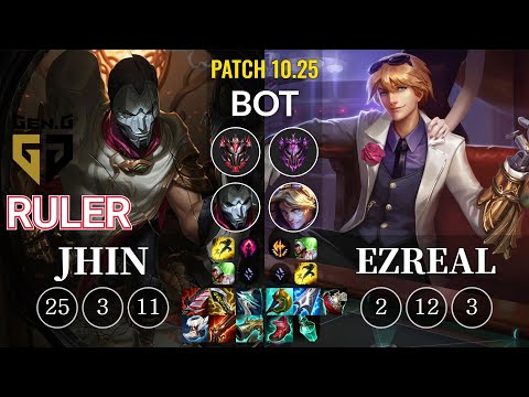 GEN Ruler Jhin vs Ezreal Bot - KR Patch 10.25