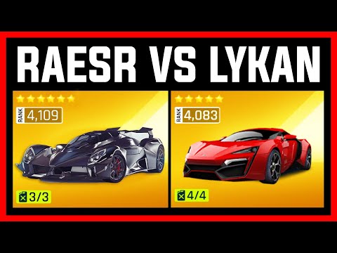Asphalt 9 Raesr Tachyon Speed VS Lykan Hypersport