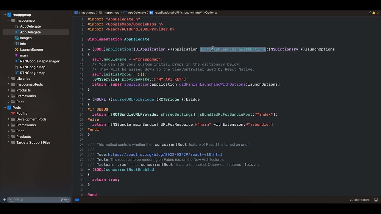 How to integrate google map with iOS in react native's new architecture without third party library