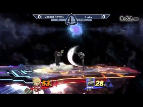 Sm4sh@Mines 17 - GenericRhyme (Cloud) Vs. Haku (Sheik) - Losers Round 4
