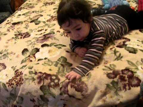 Funny Video Little Baby Andrew (11 months old) Playing with the Cat Cute Baby & Kitten Viral