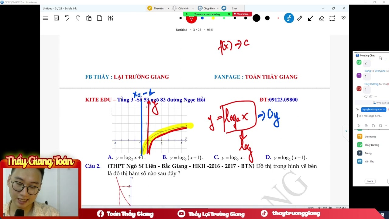 NHẬN BIẾT ĐỒ THỊ HÀM SỐ MỸ - LŨY THỪA-LOGARIT
