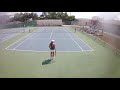 Frankee, number 2 in county, wearing green shirt and white hat v number 1 player in the county for public school tennis.