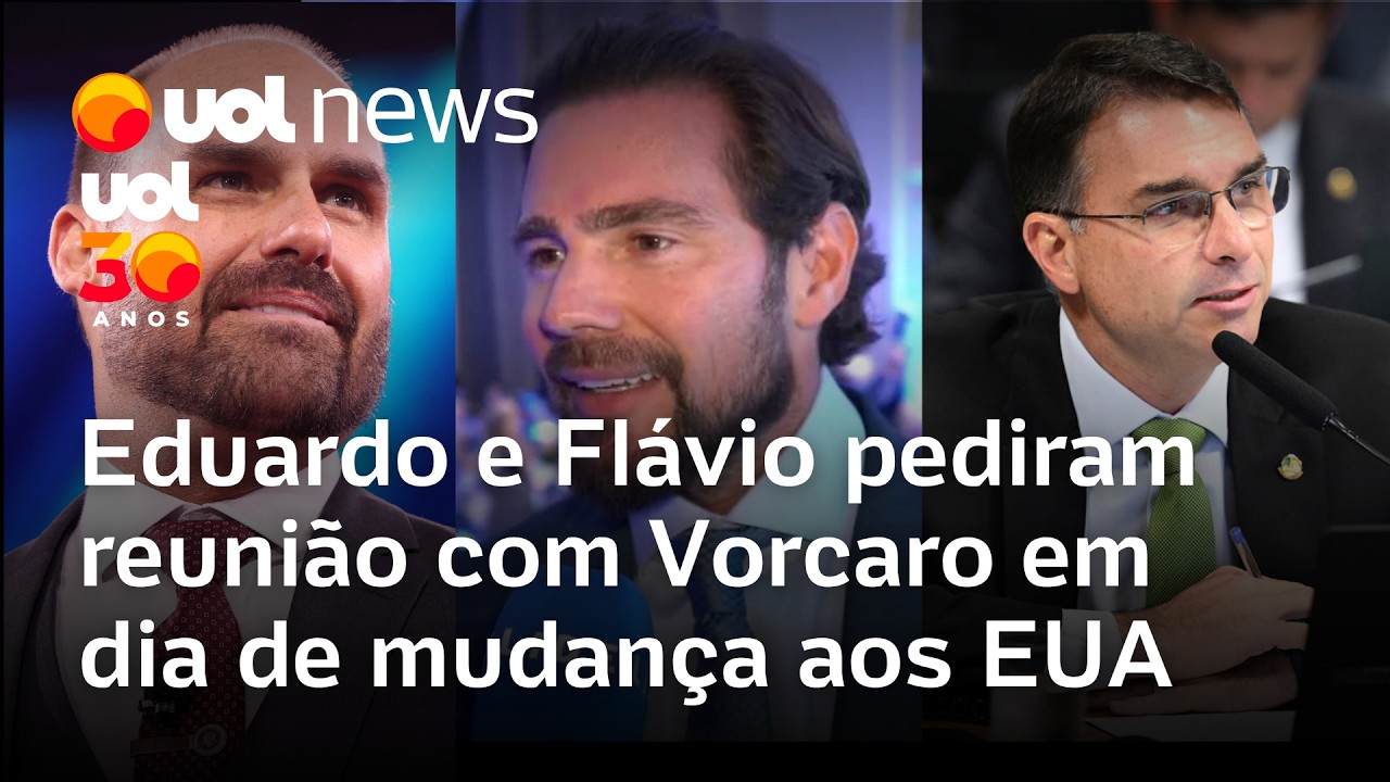 Eduardo e Flávio Bolsonaro pediram reunião com Daniel Vorcaro em dia de mudança aos EUA