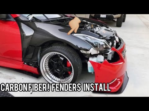 G37 CARBON FIBER FENDERS INSTALL (PART1)