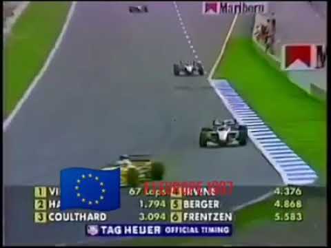 F1 Last Two Laps of the 1997 European Gp | Villeneuve Wins The 1997 Title