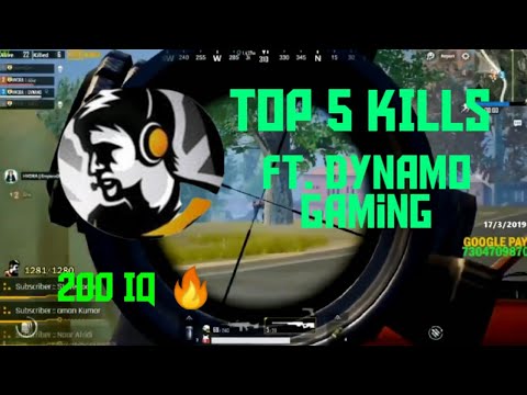 200 IQ || TOP 5 KILLS ft. DYNAMO || PUBG MOBILE
