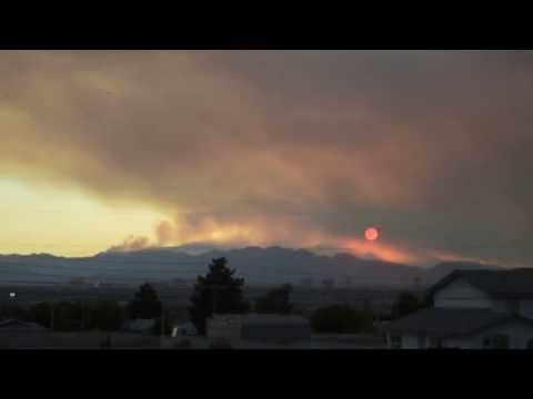 Mt. Charleston & Carpenter I Forest Fires: Sunset Timelapse on Tuesday, July 9, 2013