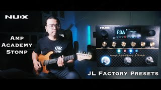 NUX Amp Academy Stomp "JL Factory Presets" demo by Jimmy Lin (No Talking)