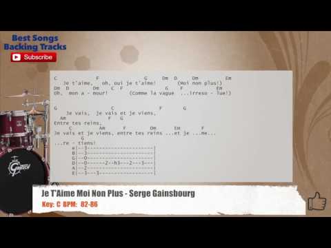 🥁 Je T'Aime Moi Non Plus - Serge Gainsbourg Drums Backing Track with chords and lyrics
