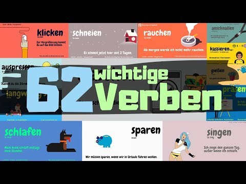 62 wichtige Verben mit Beispielen - 62 most common verbs in german with examples