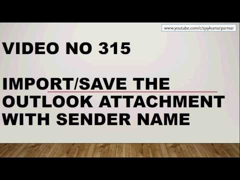 Learn Excel -Video 315- VBA - Import Save files from Outlook folder in Excel - Highly Advance