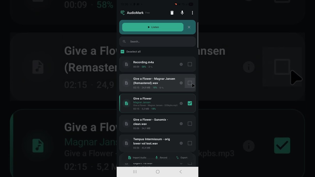 AudioMark — A/B Compare