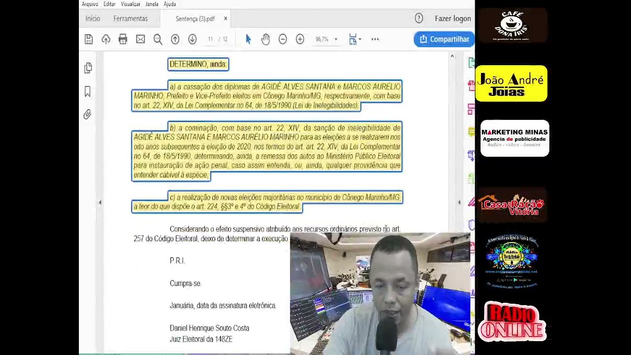 EM CONEGO MARINHO PREFEITO E VICE SÃO CASSADOS - PODERÁ TER NOVAS ELEIÇÕES  - RÁDIO VOZ DA VERDADE