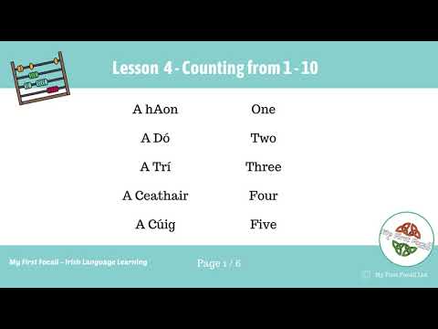 How to count from 1 - 10 in Irish - As Gaeilge - My First Focail Online Irish Language Learning