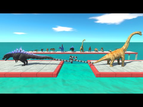 Tug of war between carnivorous and herbivorous dinosaurs - Animal Revolt Battle Simulator