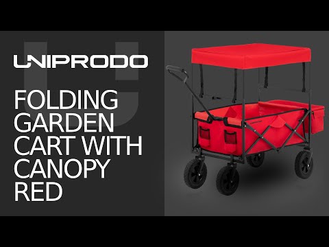 video - Folding Garden Cart with Canopy - Blue