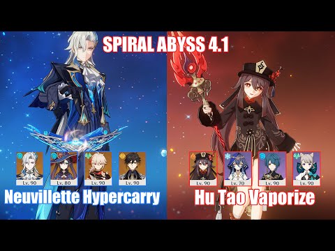 C0 Neuvillette Hypercarry & C0 Hu Tao Vaporize | Spiral Abyss 4.1 | Genshin Impact