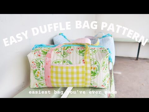Easy Duffle Bag - step by step tutorial and sewing pattern for beginners