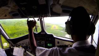 preview picture of video 'Air Vanuatu Twin Otter plane landing on Pentecost island - HD'