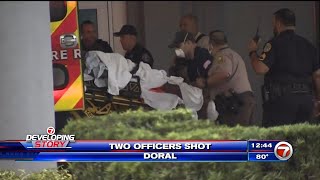 2 officers shot near Miami-Dade Police headquarters in Doral, subject dead