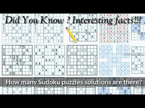 How many Sudoku puzzles Solutions are there? | | Did You Know ? | | Interesting facts !!! | | #facts