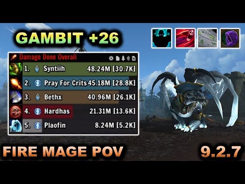 Fire Mage 9.2.7 Season 4 POV - Tazavesh Gambit +26 Fortified - 29k overall