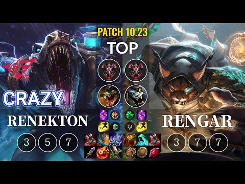 RW Crazy Renekton vs Rengar Top - KR Patch 10.23