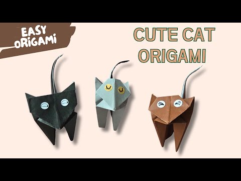 How to make a Cute Cat Origami  Easy Paper Folding for Kids and Beginners
