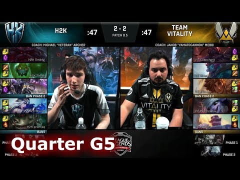 H2K Gaming vs Vitality | Game 5 Quarter Final S8 EU LCS Spring 2018 | H2K vs VIT G5
