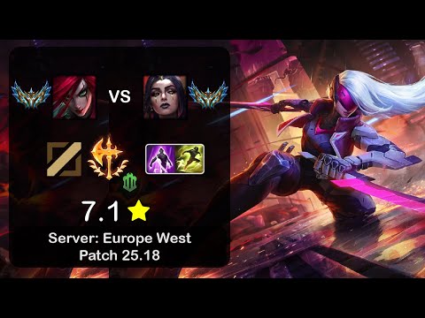 Katarina Mid vs LeBlanc - EUW Challenger - Patch 25.18
