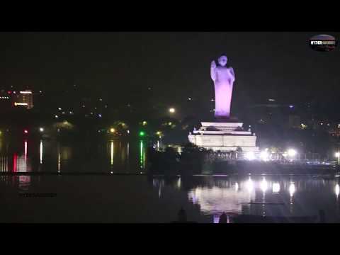 Hussain sagar  night view during bathukamma festival- Hyderabad- 2018 Video