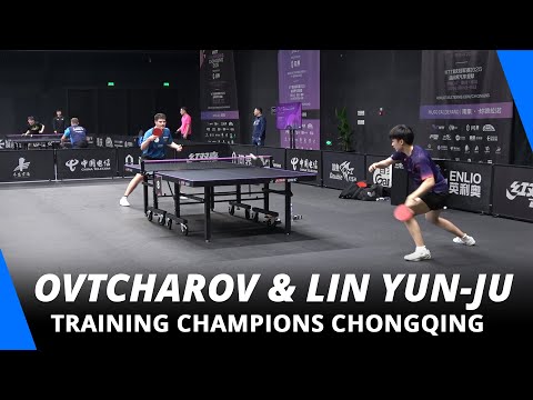 Dimitrij Ovtcharov & Lin Yun-Ju training | Champions Chongqing 2025