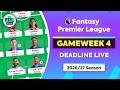 🔴 FPL GW4: DEADLINE BUILD-UP LIVE | Triple Captain ACTIVE! | Fantasy Premier League Tips 2026/27