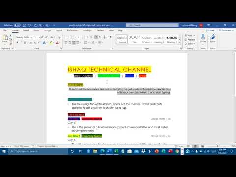 What align left center align right and justify do in word