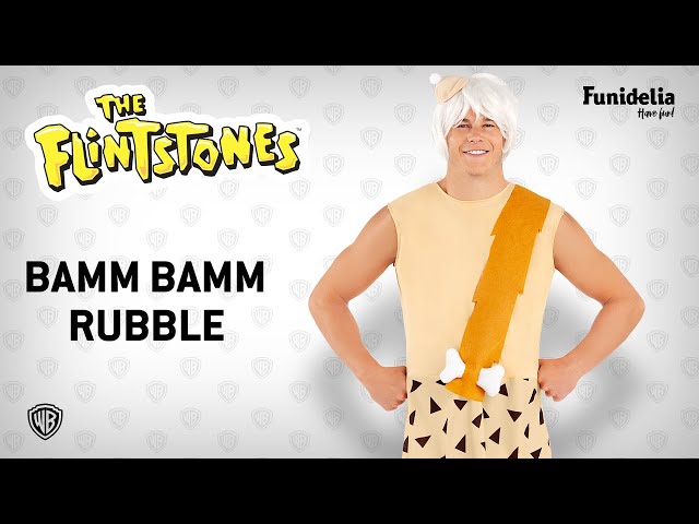 Vídeo relacionado con Funhoo Hombres Little Bamm-Bamm Cavernícola Traje Camisa Pantalón Hueso Decoración Edad de Piedra Halloween Cosplay Juego de Rol Traje (M)