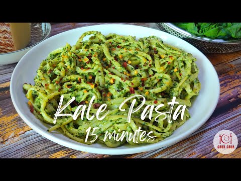 Creamy Kale Linguine | Healthy Pasta Recipe | Kale Spaghetti | How to use Kale