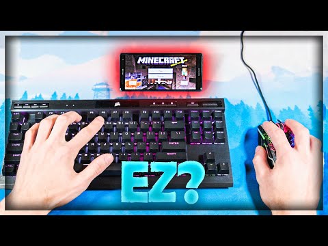 I'm killing people playing Minecraft on their PHONE with a keyboard and mouse 😎🤙