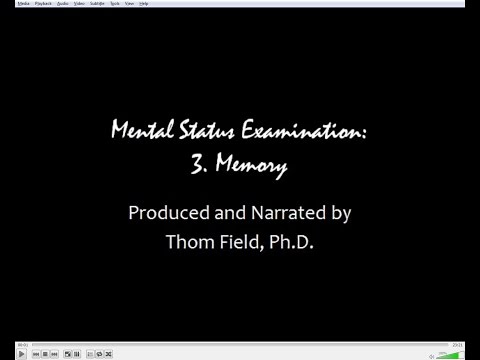 Mental Status Exam Training, part 3. Memory