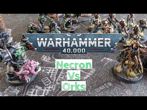 Warhammer 40k 9th edition battle report. Orks Vs Necrons 500pts.