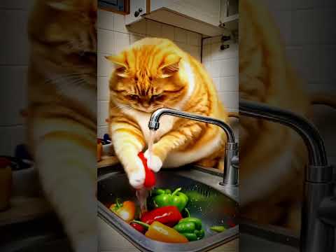 Cat's beautiful cooking #shorts #youtubeshorts #cat #shortvideo #cartoon