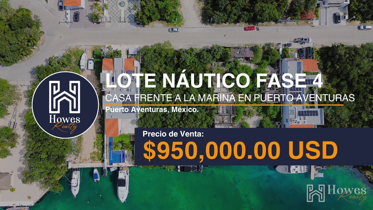 ¡Terreno 🌿 en Puerto Aventuras para Casa con Muelle Privado por $950,000 USD 🔑