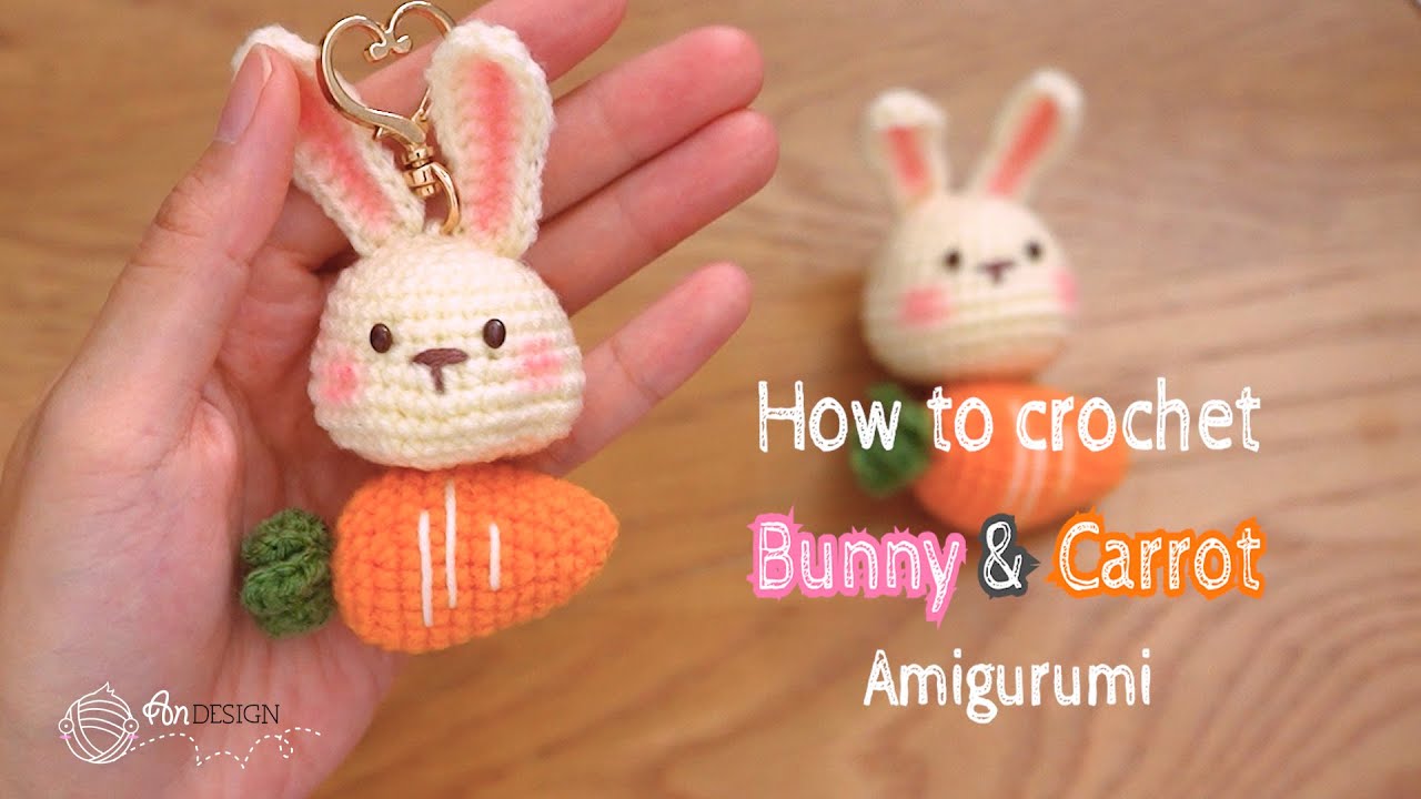 Bunny & Carrot amigurumi keychain |  胡萝卜兔钩针编织