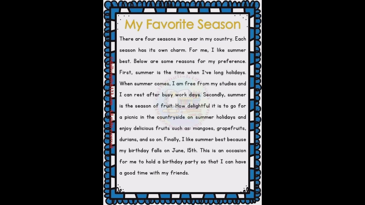 My Favorite Season Essay | Learn How to Write an Impressive Essay