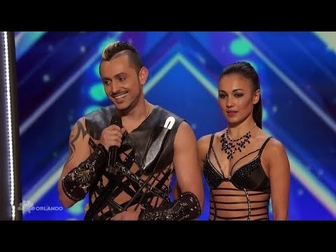 Deadly Games - Knife Throwing Couple | Auditions Week 4 | America's Got Talent 2016 Full Auditions