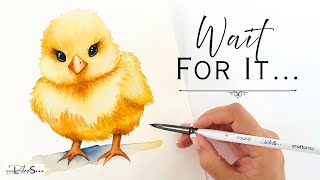 This One Trick Makes This Watercolor Look SO REALISTIC!! Cute Easter Chick